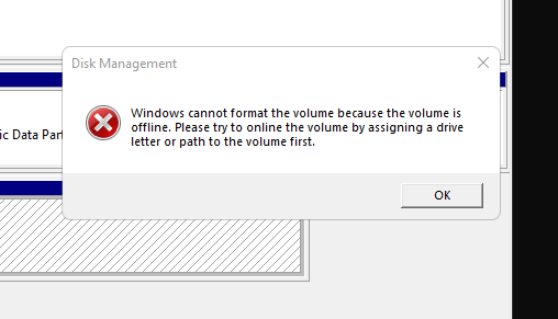 Error image in Disk Management